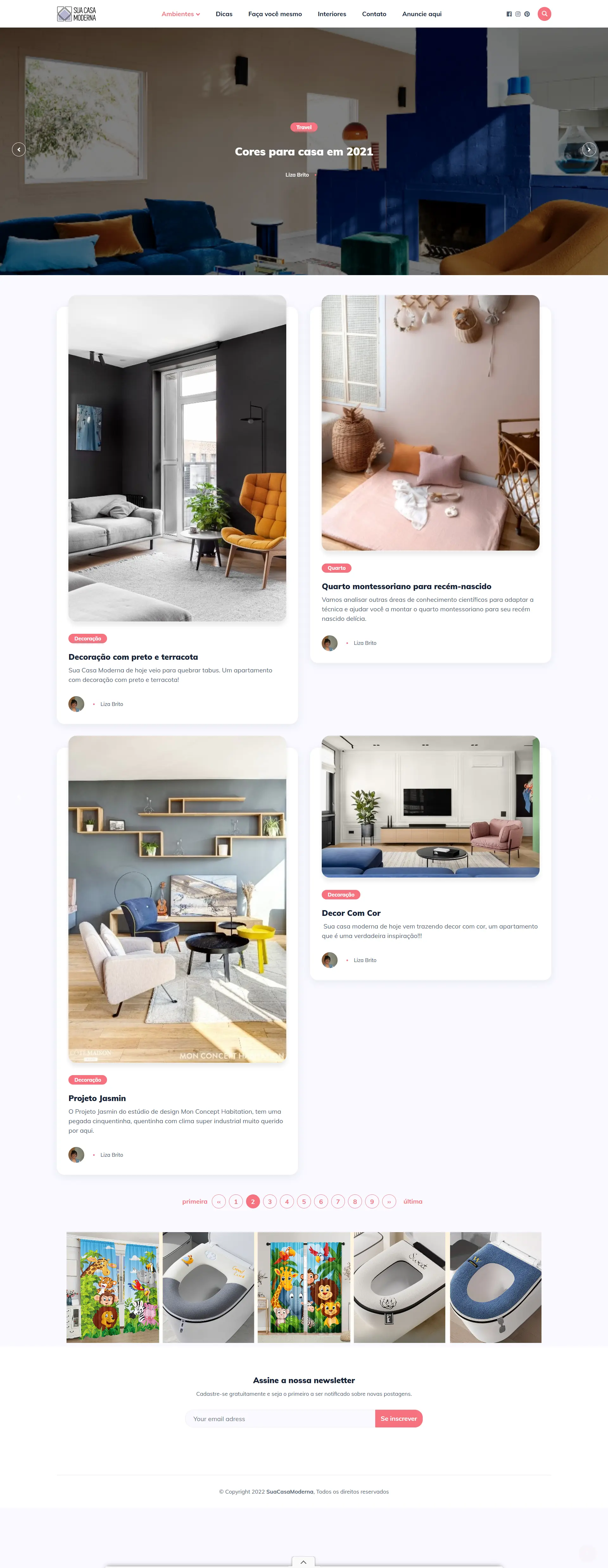 Captura de tela do site Sua Casa Moderna